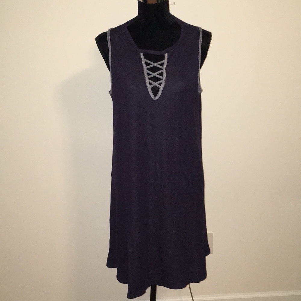 Liberty Love Chambray Swing Trapeze Dress NWT - Picture 3 of 8